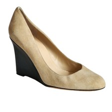 KATE SPADE Beige Suede Wedge Pumps Size 8