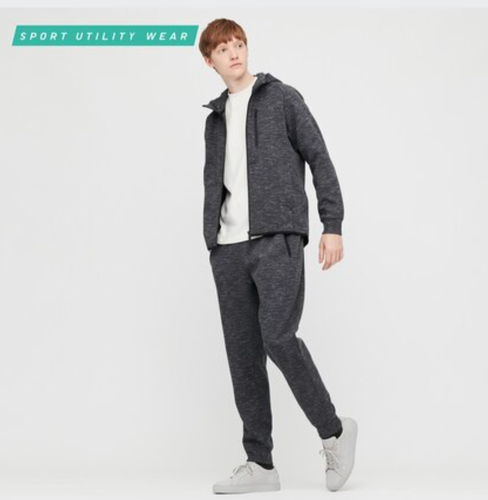 Uniqlo Dry Stretch Sweat Pants Mens M Heather Gray Zip Pockets Pull On 418703 - Picture 13 of 13