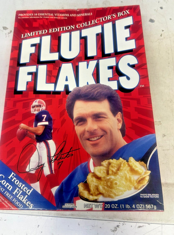 Vintage 1999 Doug Flutie Original le Flutie Flakes Cereal Box Unopened