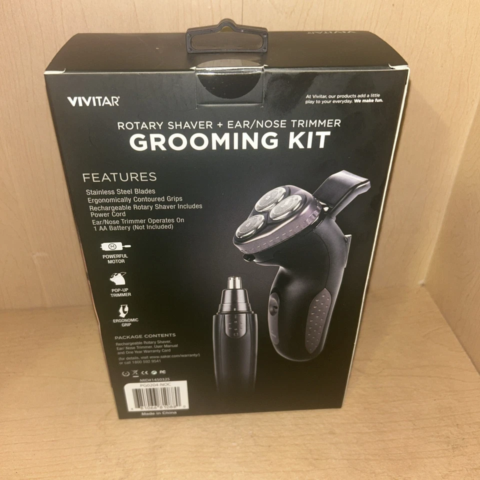 Kit de afeitadora giratoria y recortadora de nariz de oreja recargable Vivitar modelo PG-0204 Foto 4 de 4