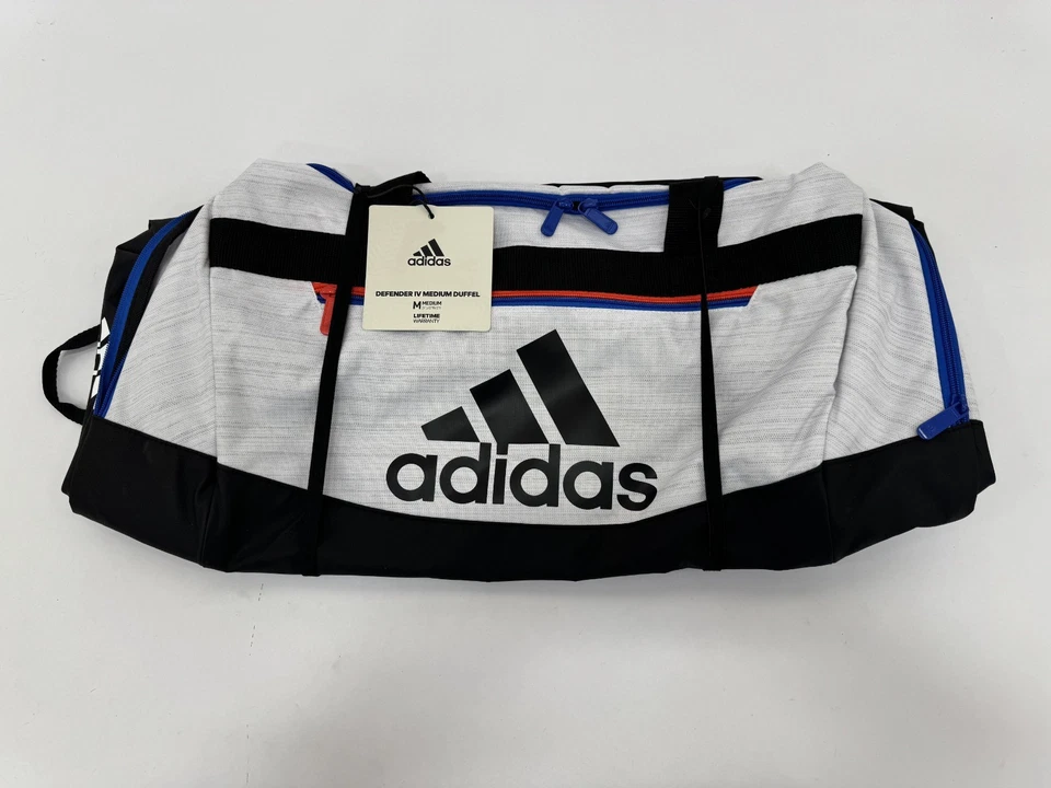 Adidas Defender IV Mediano Gimnasio Entrenamiento Bolsa de Lona Blanco Base Resistente al Agua Nuevo con Etiquetas Foto 4 de 4