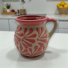 Pink Talavera Clay Mug | Mexican Folk Art Cup