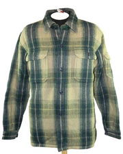 Men's Sherpa Jacket NEW Tommy Hilfiger Green Tweed Plaid Tag XL Sleeve 34