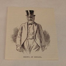 1894 small magazine engraving ~ BROWN, OF INDIANA
