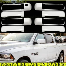 For 2009-2018 Dodge Ram 4 Door Handle COVERS No PSKH PW7 BRIGHT WHITE