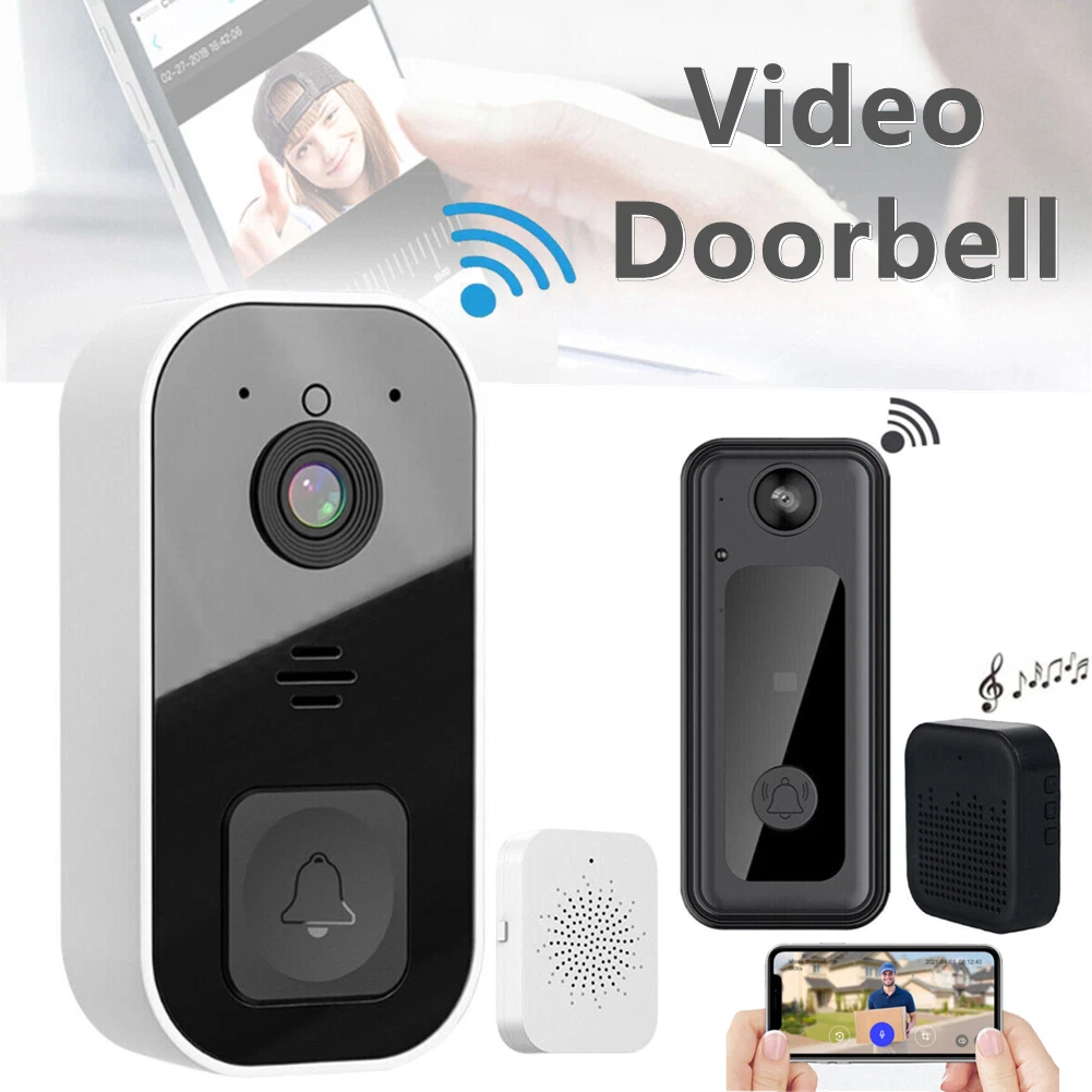 Wireless WiFi Smart Video Doorbell Phone Security Camera Door Bell Ring  Intercom Color White