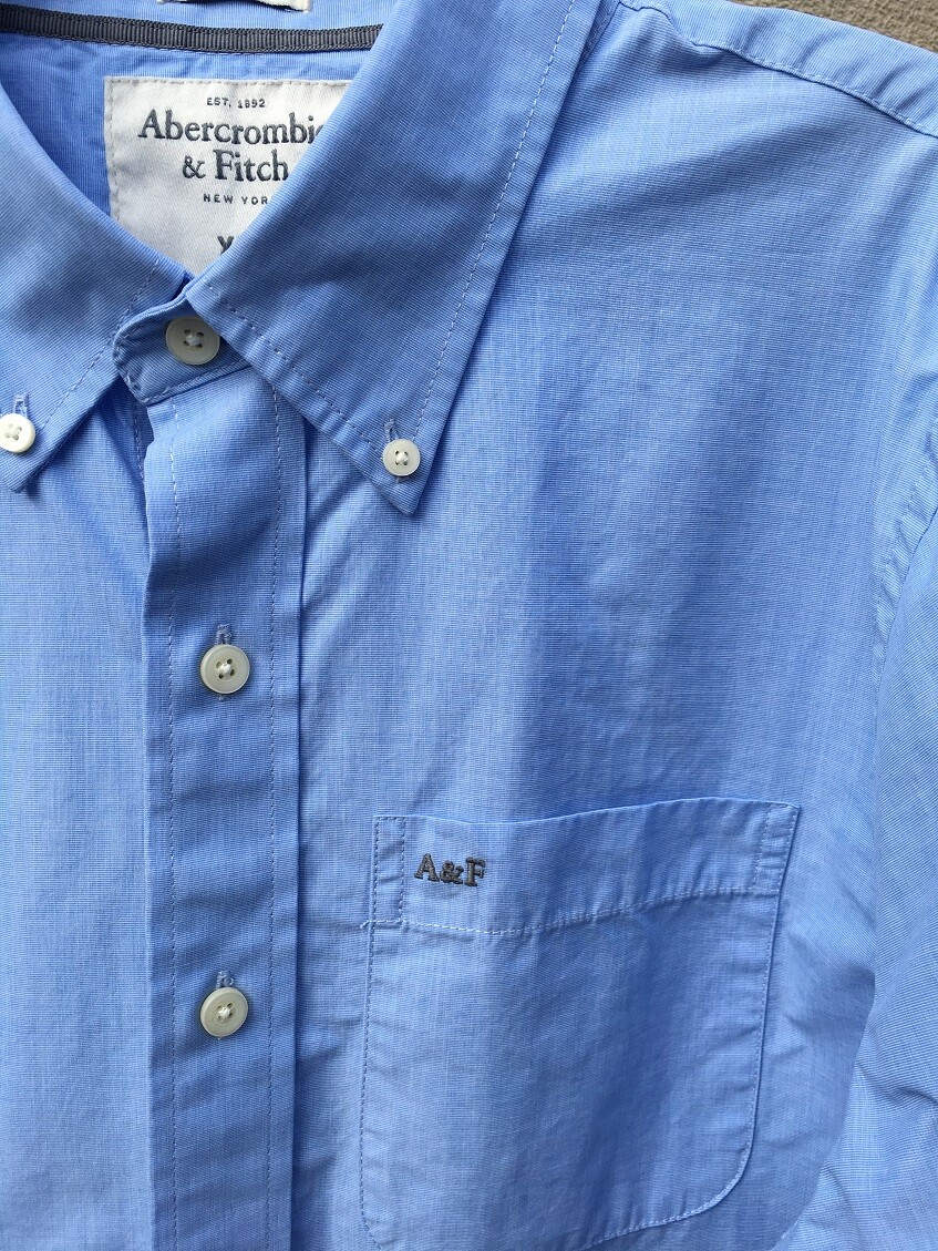 ABERCROMBIE & FITCH MEN classic SHIRT Size X X LARGE blue