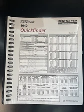 2022 Tax Year Quickfinder Form 1040  by Thompson Reuters (Tax Prep Handbook)