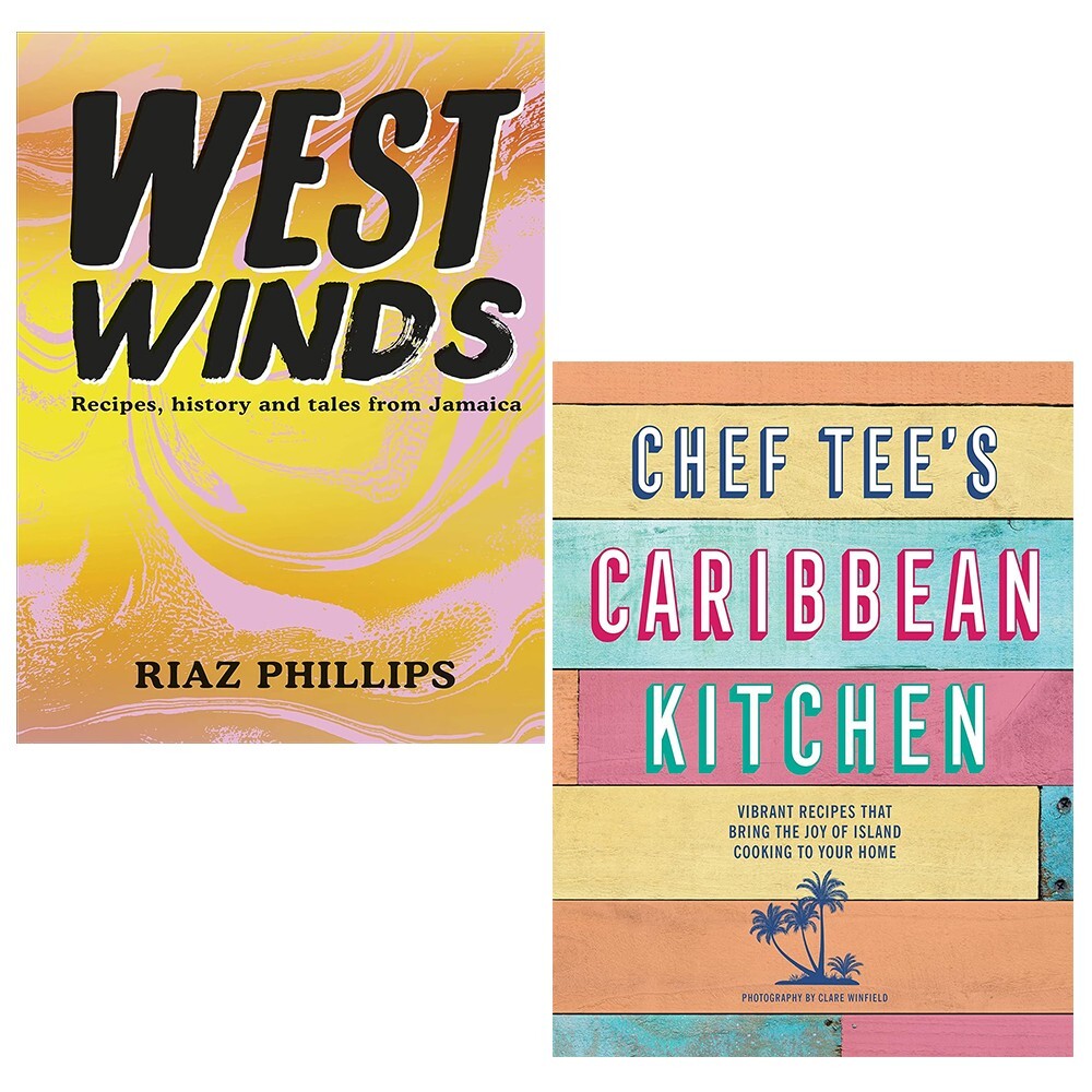 West Winds Riaz Phillips, Chef Tee's Caribbean Kitchen 2 Books Set Hardcover