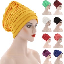 Aso Oke African Headtie Auto Gele Wedding Women Hijab Cap Headwear Wrap Hats