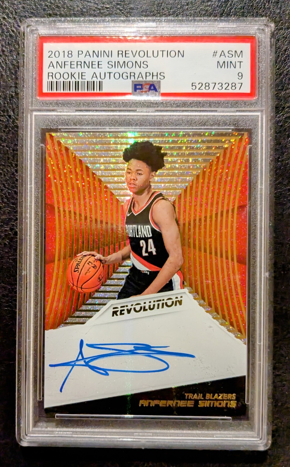 2018 Anfernee Simons Panini Revolution Rookie Autographs PSA 9