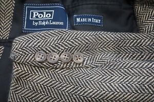 Polo Ralph Lauren x Corneliani Brown Herringbone Tweedy Sport Coat Silk 42R
