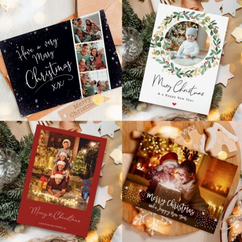 Cartes photo personnalisées de Noël + enveloppes (MC1) - Photo 1/53