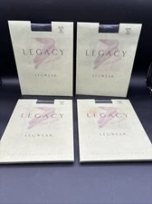 4 Legacy Legwear QVC Silky Italian Control Top Pantyhose Black Size B A18366