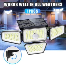 270 LED Solar Led Wall Lights Motion Sensor 4-Head Wall Lamp Waterproof Garden