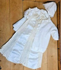 Little Folks Giftwear Lace Satin SIlk Baby Christening Gown Jacke 3pc Outfit VTG