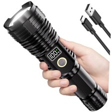 Linternas recargables de alto l menes, 10000 lm LED s per brillante, Negro
