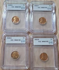 1939-S Lincoln Wheat Small Cent MS65 RD ICG Certified Lot of 4 Uncirculated