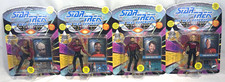 Star Trek TNG Picard Riker La Forge Worf Figure Lot of 4 Playmates ~ 1993