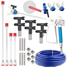 33 pcs Airless Paint Sprayer Gun Kit, 3600 PSI, 50ft High-Pressure Hose, 6 Spray