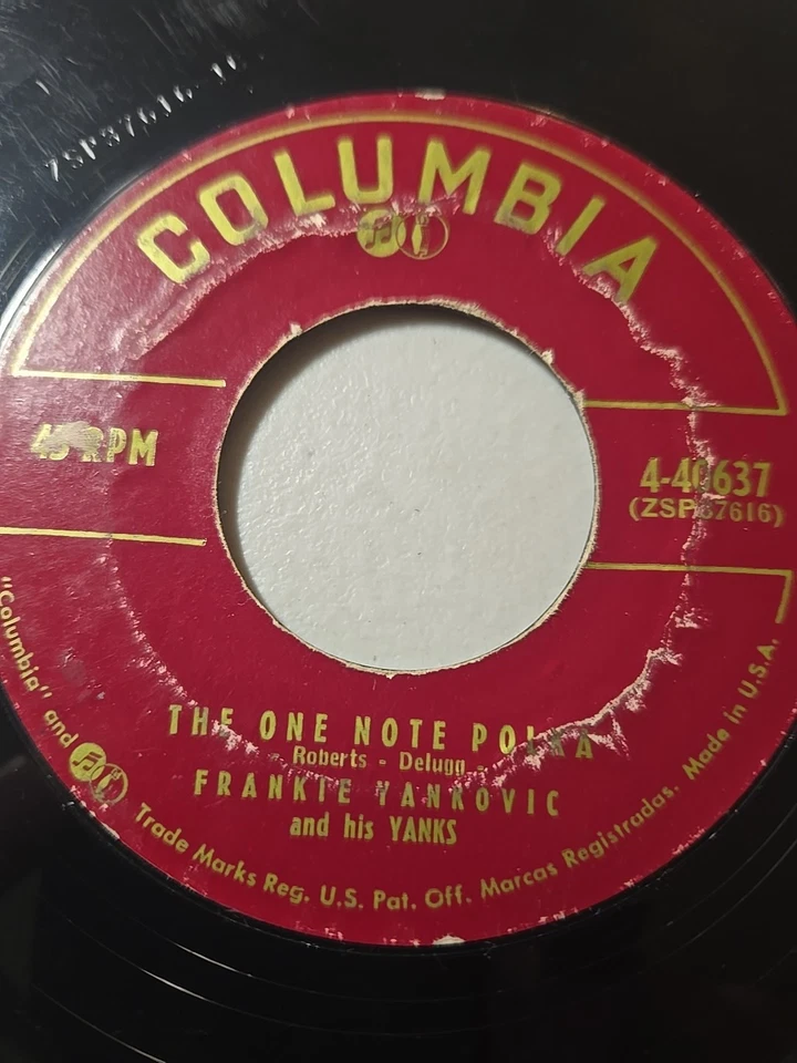 Frankie Yankovic:  THE ONE NOTE POLKA / SING A Yodeling Song 1962 45 RPM Foto 4 de 4