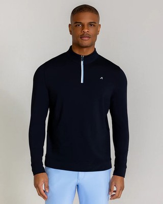 Redvanly Fleet 1/4 Zip Mens Large Tuxedo Black Golf Pullover New NWT