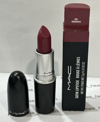MAC Satin Lipstick 801 AMOROUS -Full Size  3g / 0.10oz  New With Box