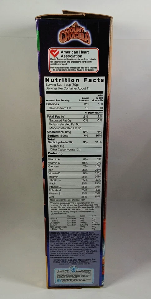 Vtg COUNT CHOCULA Scooby-Doo! Empty Cereal Box General Mills 1999 FAST SHIPPING! - Image 2 of 4