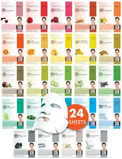 Dermal Korea Collagen Essence Full Face Facial Mask Sheet - 24-Count Combo Pack