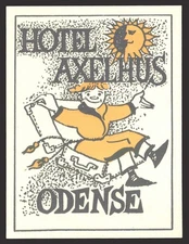 Hotel Axelhus ODENSE Denmark - vintage luggage label