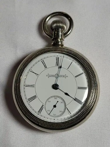 Antique 1893 Illinois 18s Pocket Watch - World's Fair Era - 17 Jewel - Silverine
