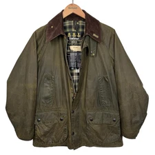 Barbour A100 Bedale Wax Jacket Sage Green C38 Small Vintage 1989 80s Country