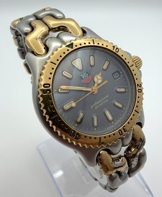 [EXC+5] TAG Heuer S/el Professional 200m Quartz S95.213K Silver Gold  Japan