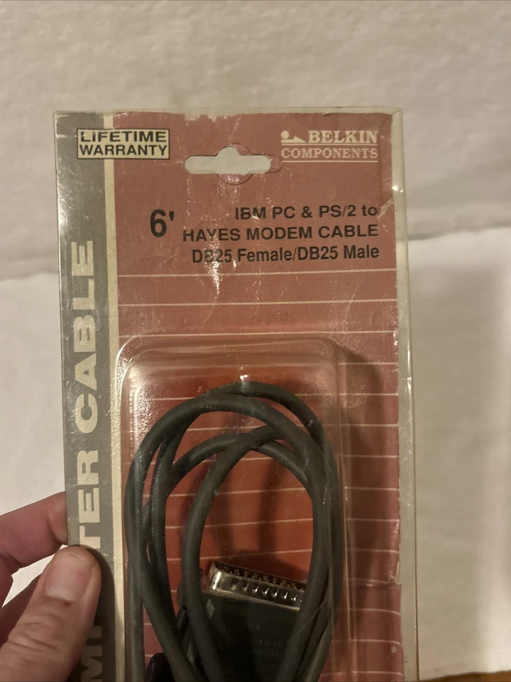 VTG Belkin Premium Cable HAYES MODEM DB25 Female DB25 Male NEW SEALED FREE SHIP - Image 3 of 4