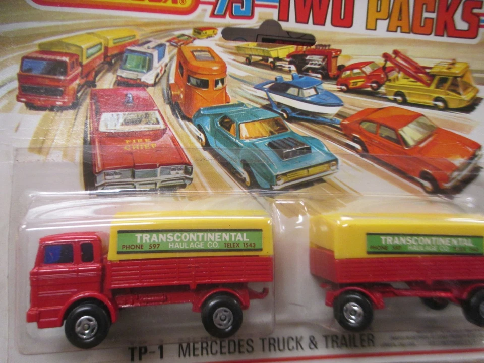 Vintage Matchbox 75 "two" packs TP-1 Mercedes Truck & Trailer - Image 2 of 2