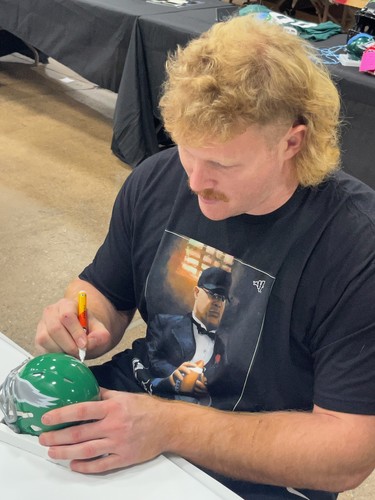 Minicasco Cam Jurgens autografiado/firmado Eagles Kelly verde PSA/DNA 193050 - Imagen 4 de 4