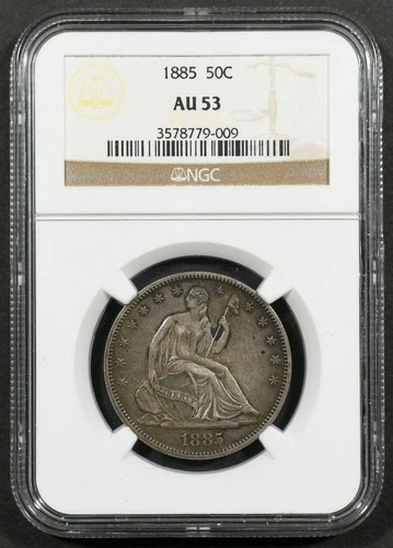 1885 Seated Liberty Half Dollar 50C NGC AU53