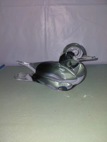 Smoky Blown Glass Duck V. Mason & Co., Murano Italy