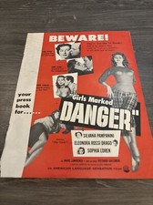 1952 Girl Marked Danger Pressbook Cover (A)