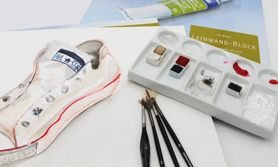 Malpalette aus Porzellan, Mischpalette für Farben, Acryl, Aquarell, Öl, Gouache - Bild 2 von 2