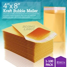 4x8 (4x7) Kraft Self Seal Bubble Mailer Padded Envelope, #000 25,50,100,500