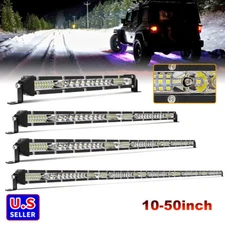 10“ 20 30" 40" 50" Slim LED Light Bar Spot Flood Combo Offroad SUV Driving ATV