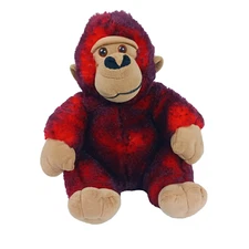 Dan Dee Valentines Sitting Monkey Plush Red Shimmer Fur Stuffed Animal