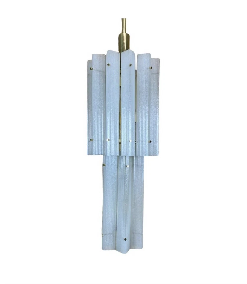 60s 70s Kronleuchter Huge Murano Ice Glass Chandelier Pendant Lamp Limburg 60er