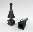 25 EACH (5/8-INCH) BLACK PLASTIC IRON FENCE FINIAL TOPS 1-58 4-SIDED SPIRE