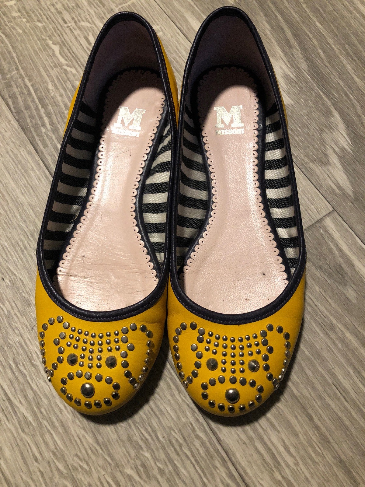 Missoni giallo giallo giallo Ballet Flats w Studded Dog Design Sz Missoni giallo giallo giallo Ballet Flats w Missoni Studded Dog Design Sz c81e21