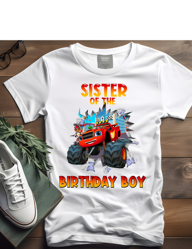 Handmade Blaze Birthday T Shirt Family Matching Shirt Party Favors Birthday Boy - Picture 6 of 9