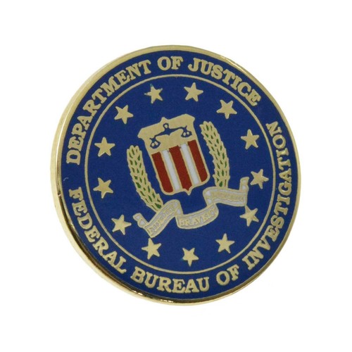 FBI Federal Bureau of Investigations Dept of Justice Logo Seal Lapel Pin Police - Picture 3 of 3