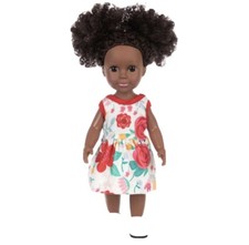 New 14 Inch Black Baby Girl Doll African American | Comes with change of Clothes