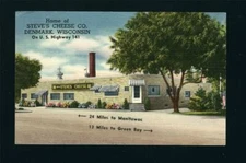 Denmark Wisconsin WI 1940s Steve's Cheese Plant Building, Hwy 41, Ships to You